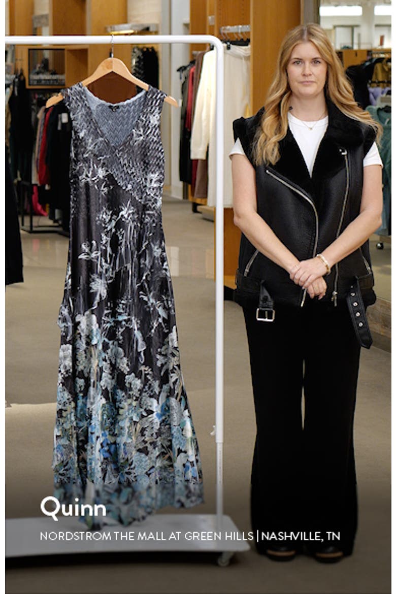 Floral Ruffle Sleeveless Charmeuse Gown video