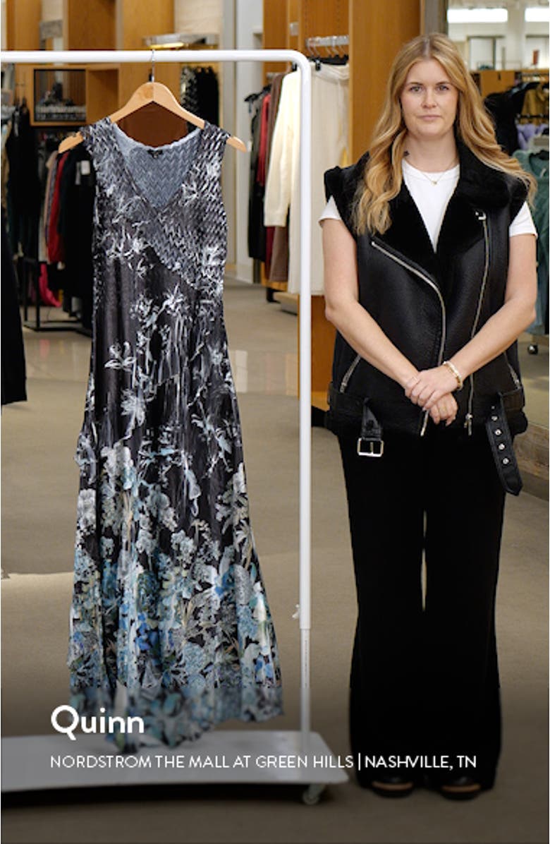 Floral Ruffle Sleeveless Charmeuse Gown, sales video thumbnail