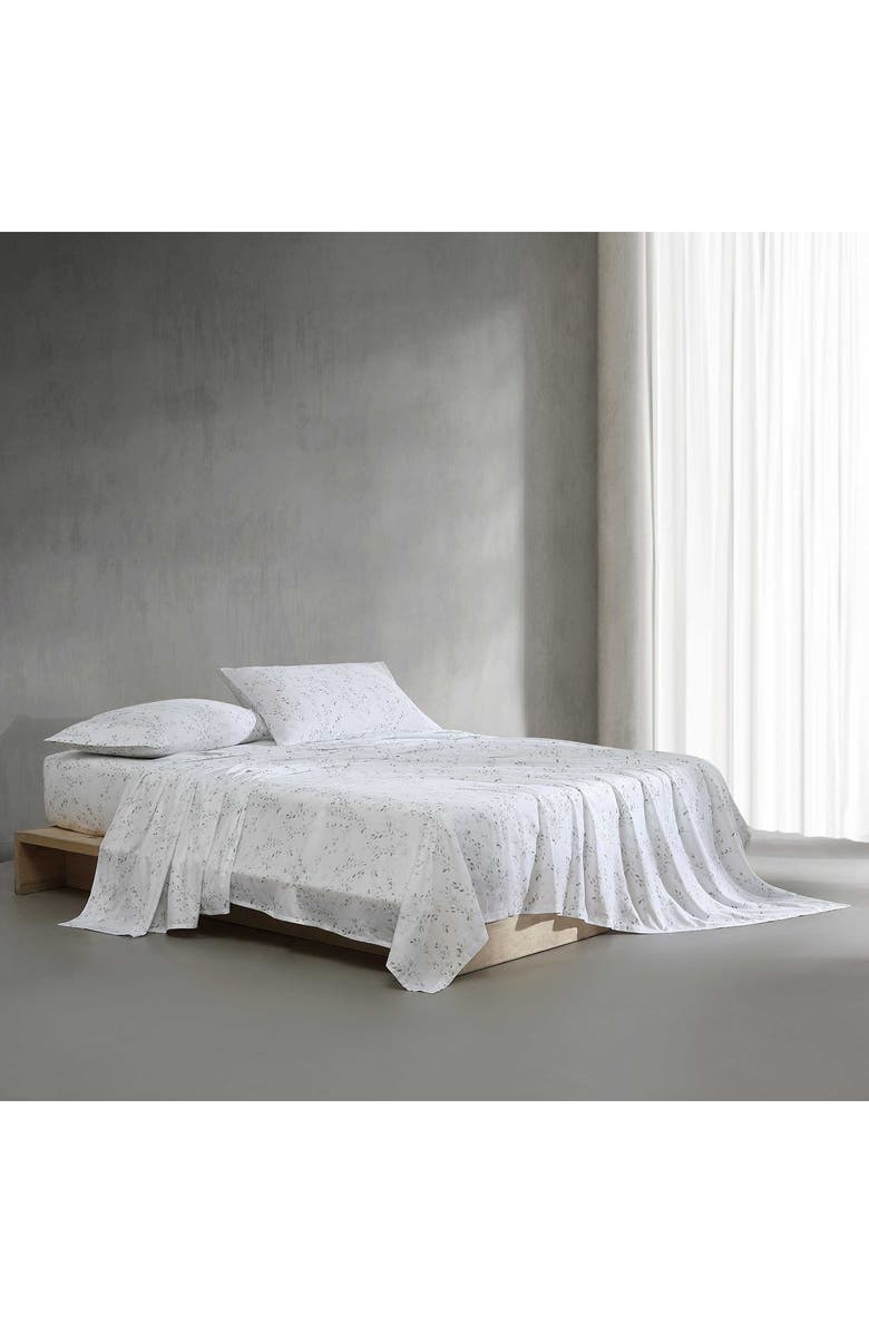 Calvin Klein Airy Botanical 300 Thread Count Sateen Sheet Set, Alternate, color, Pale Green