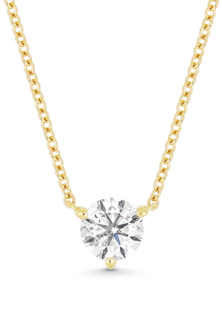 18K Gold Diamond Prong Set Solitaire Pendant Necklace - 0.50ct. (Online Trunk Show), Alternate, color, 18K YELLOW GOLD/ DIAMOND