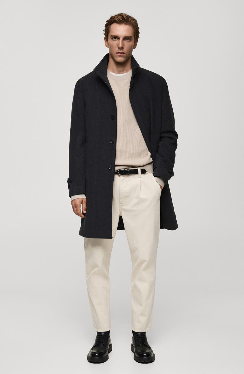 MANGO Rib Crewneck Sweater, Alternate, color, Beige