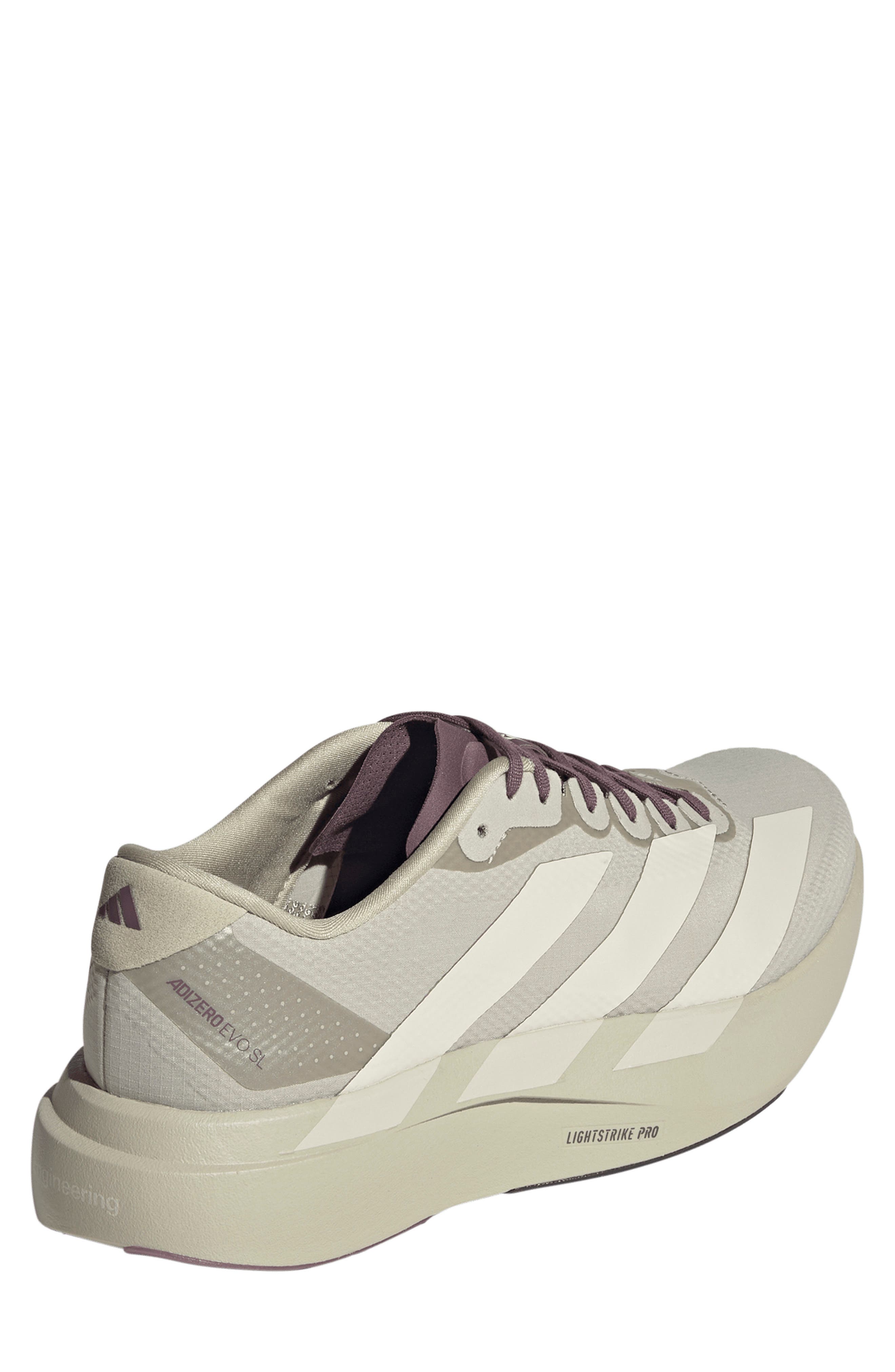 Adizero Evo SL Running Shoe, Alternate, color, PUTTY GREY