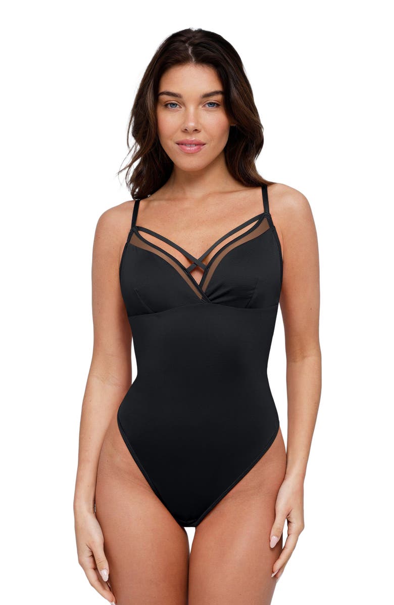 Popilush Shapewear Sheer Mesh Sleeveless, Alternate, color, Midnight Black