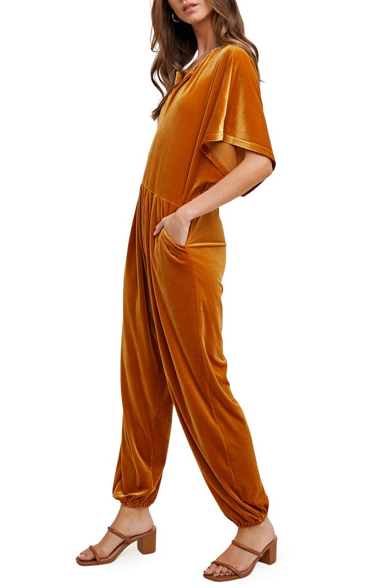 WISHLIST Dolman Sleeve Velour Jumpsuit, Alternate, color, 