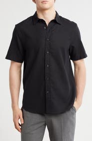 14th & Union Linen & Cotton Short Sleeve Button-Up Shirt