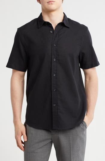 14th & Union Linen & Cotton Short Sleeve Button-up Shirt