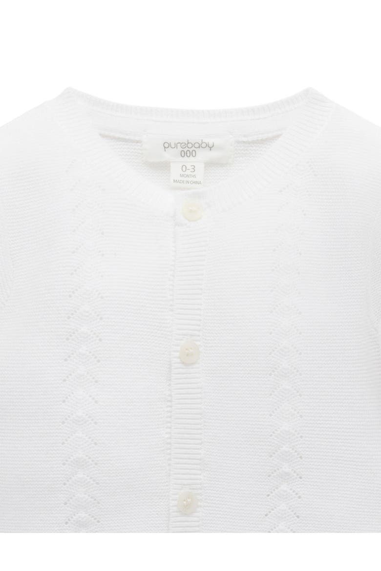Essential Layette Cardigan, Alternate, color, Vanilla