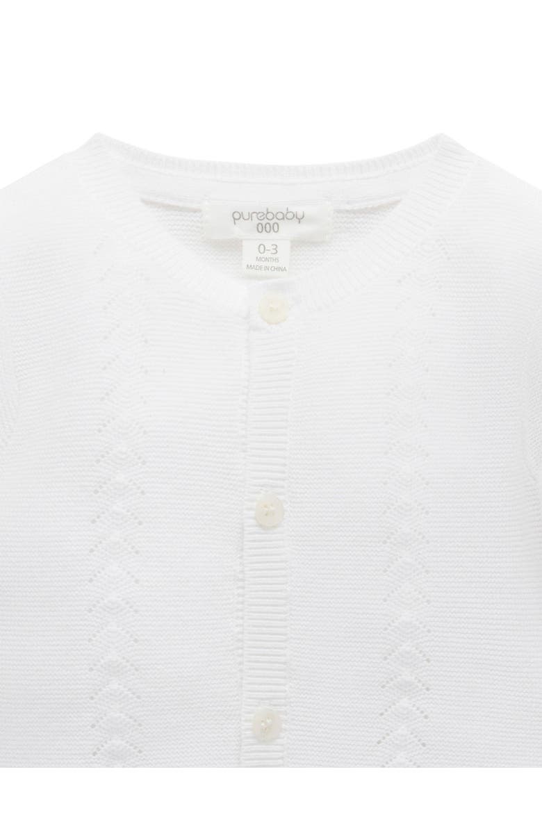 Purebaby Essential Layette Cardigan, Alternate, color, Vanilla