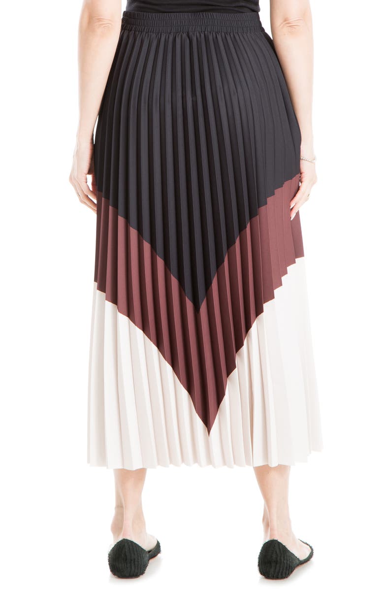 MAX STUDIO Chevron Colorblock Pleated Maxi Skirt, Alternate, color, 