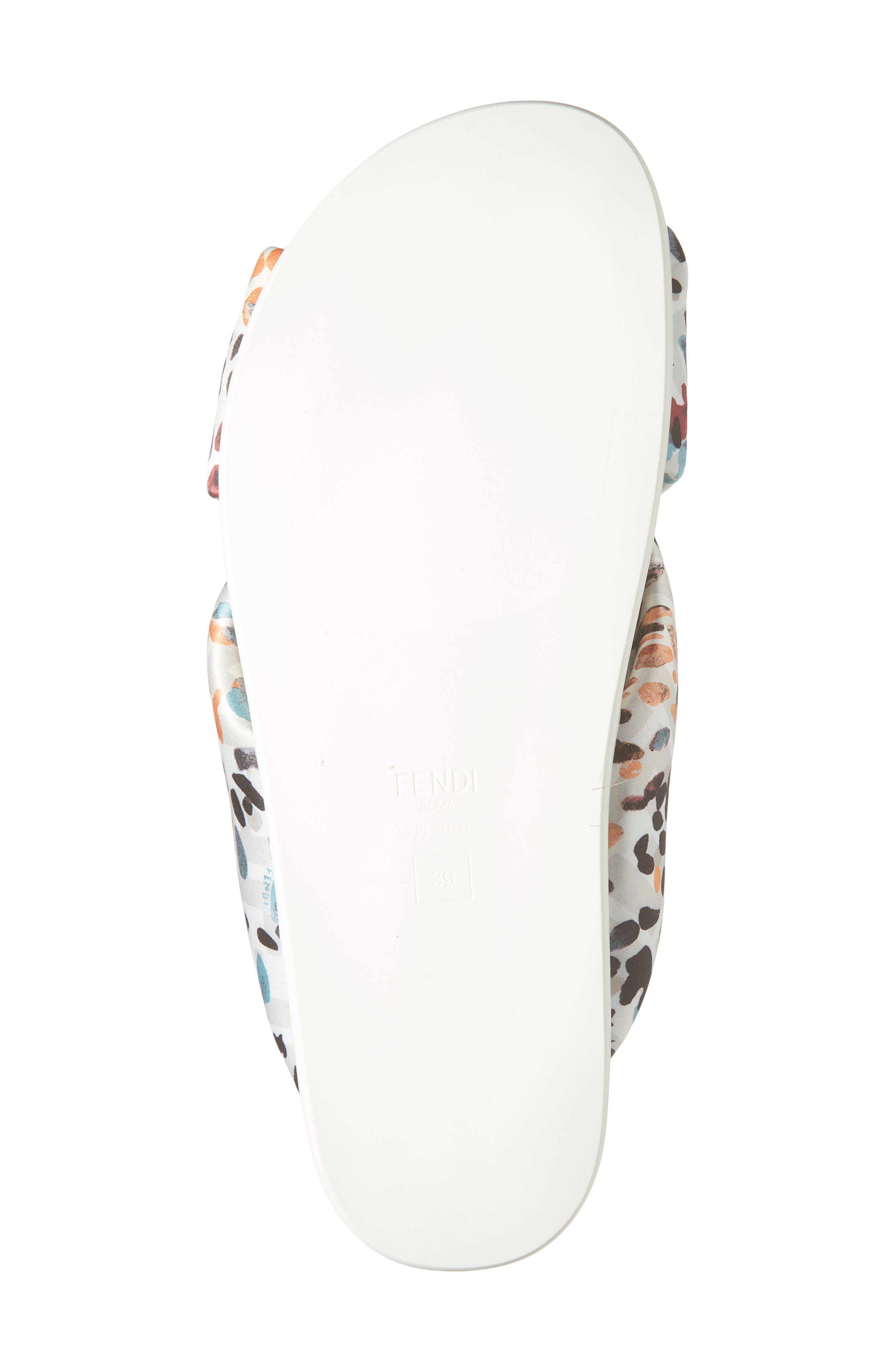 Fendi Feel Knotted Slide Sandal, Alternate, color, White