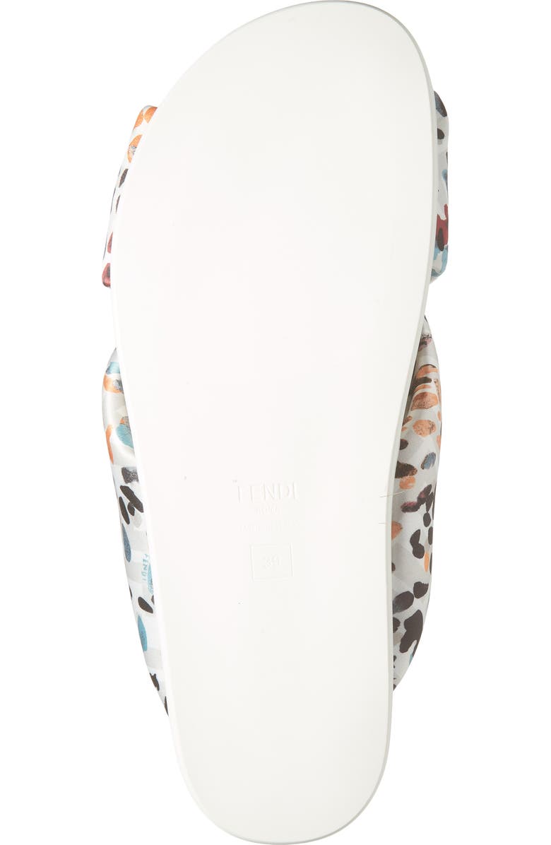 Fendi Feel Knotted Slide Sandal, Alternate, color, White