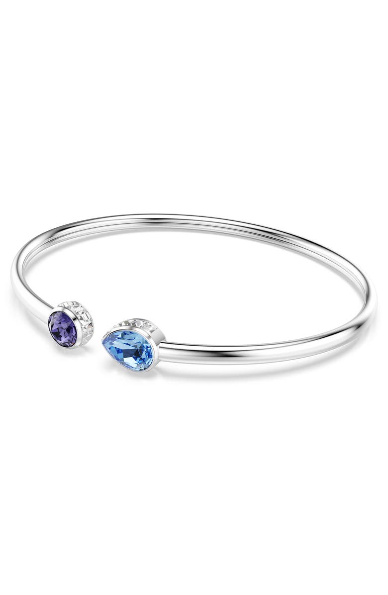 Swarovski Chroma Open Bangle Bracelet, Alternate, color, Silver/ Multi
