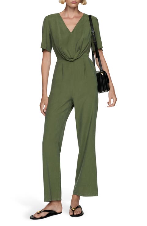 Knotted Short Sleeve Jumpsuit