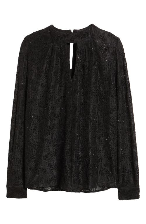 Elie Tahari Andi Burnout Velvet Lace In Black