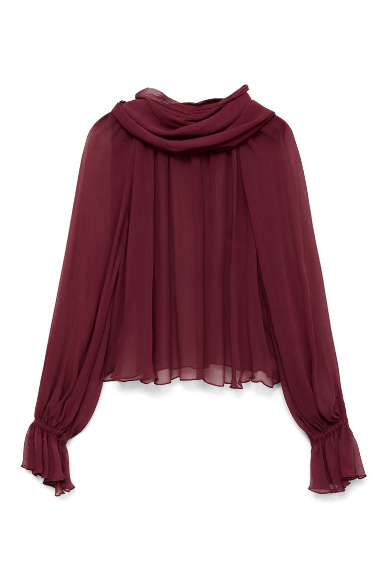 Semisheer Top, Alternate, color, BURGUNDY