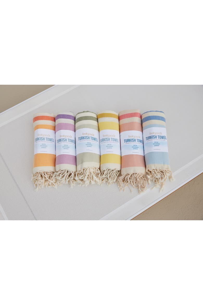 Artisan Crafted Cotton Turkish Towel Beach Bath, Alternate, color, Tangerine