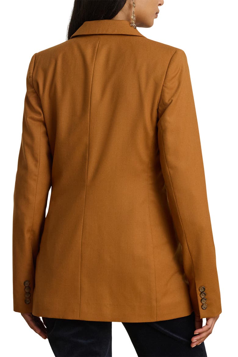 Double Breasted Wool Twill Blazer, Alternate, color, CINNAMON BARK