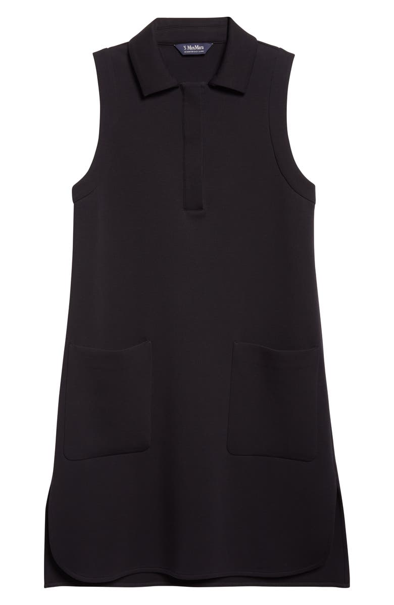 Max Mara Saggina Double Face Jersey Polo Dress, Alternate, color, Black