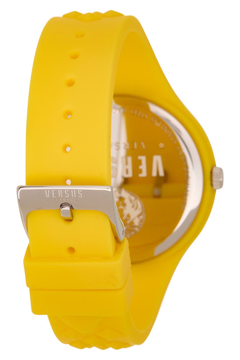 Fire Island Lion Silicone Strap Watch, 44mm, Alternate, color, YELLOW