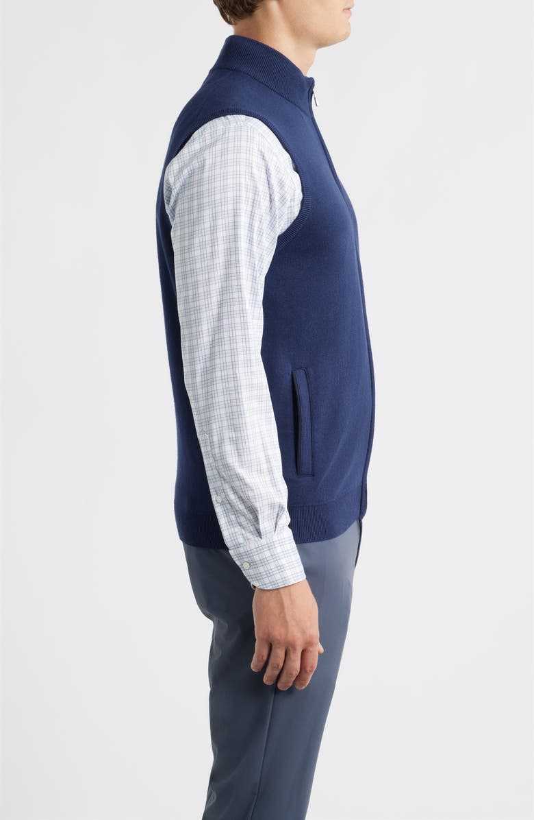 Peter Millar Coolspun Performance Full Zip Sweater Vest, Alternate, color, Navy