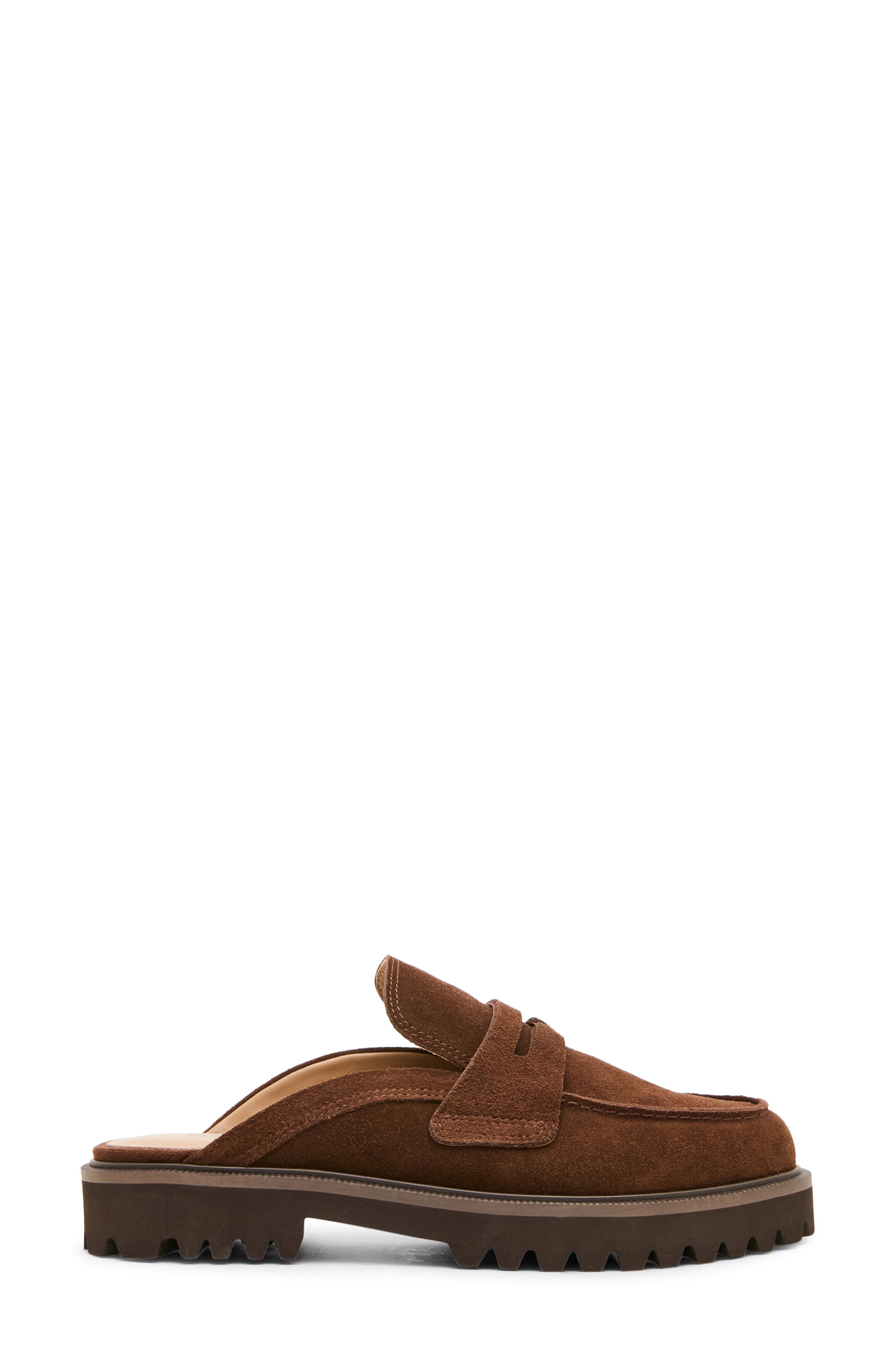 Florenz Waterproof Lug Loafer Mule, Alternate, color, CHOCOLATE SUEDE