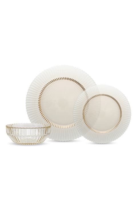 Archie 12-Piece Glass Dinnerware Set