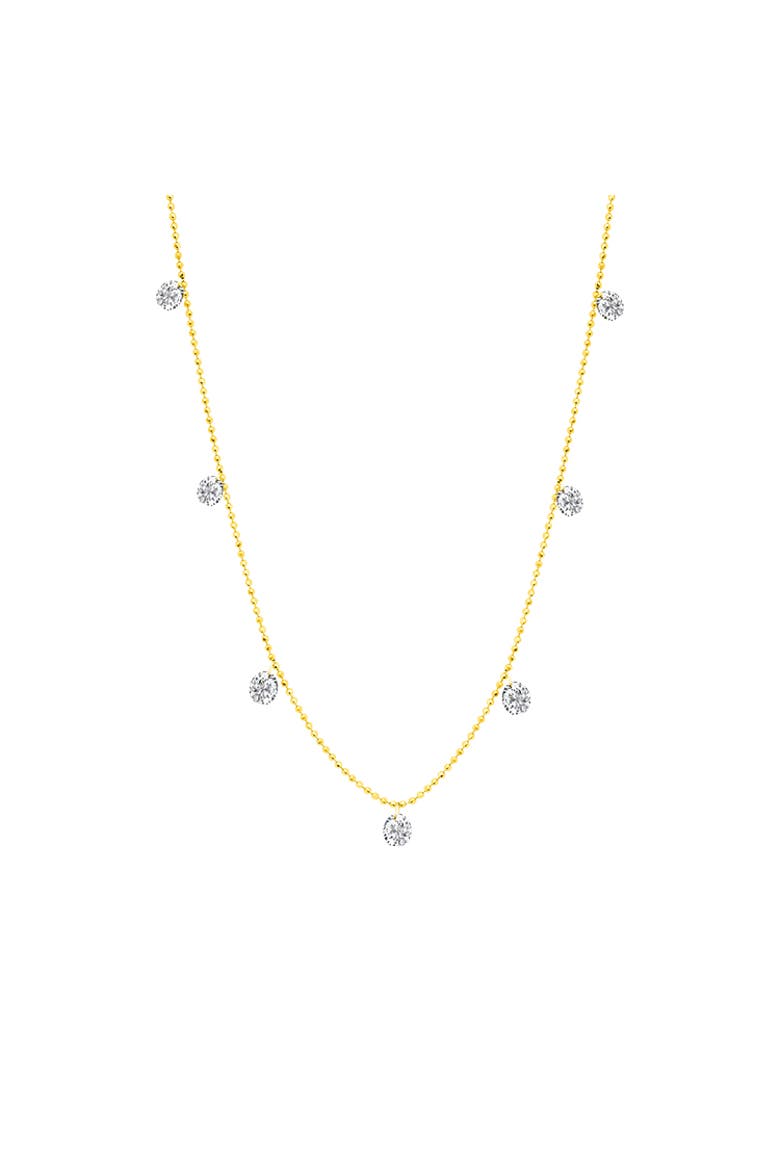 Small Floating Diamond Necklace in Yellow, Main, color, Yellow Gold