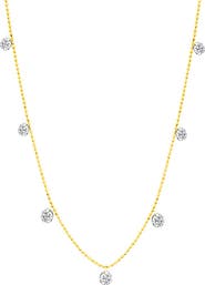 Graziela Small Floating Diamond Necklace in Yellow