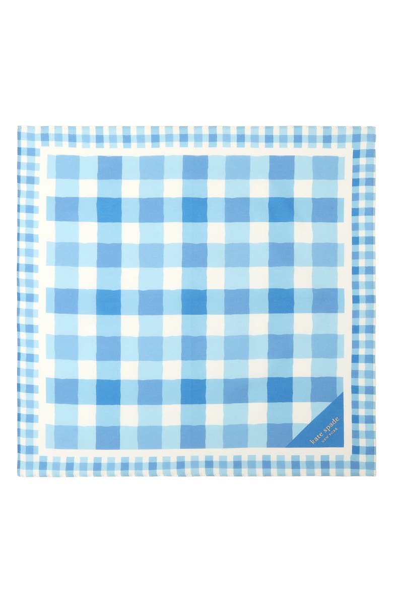 Kate Spade New York beach plaid cotton & silk bandana, Alternate, color, 