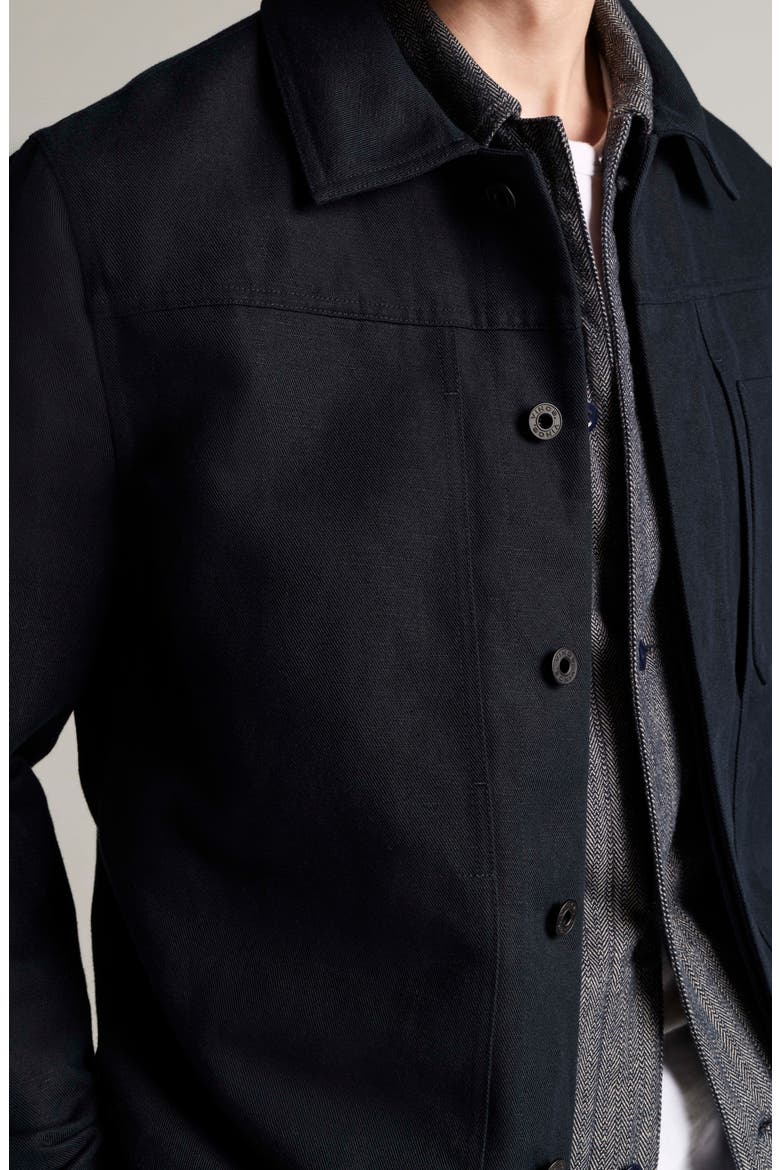 Pleated Trucker Jacket, Alternate, color, COASTAL