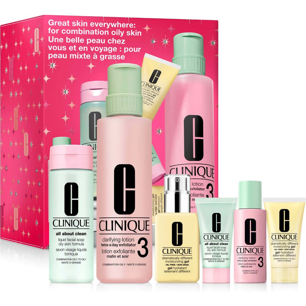 Clinique Great Skin Everywhere Skincare Gift Set For Combination To Oily Skin $120 Value In Transparent