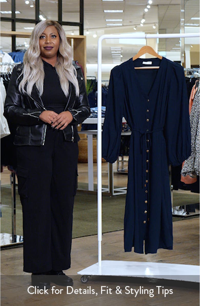 Kristina Tie Waist Long Sleeve Midi Dress, sales video thumbnail