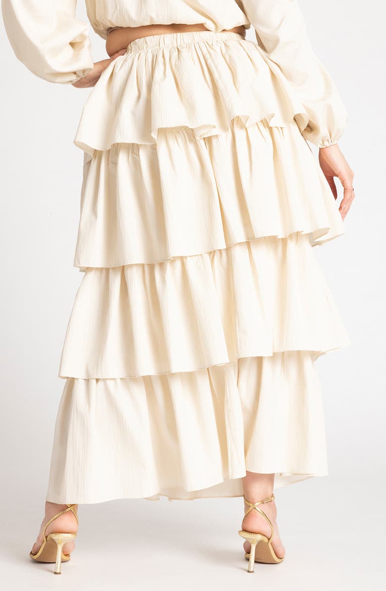 ELOQUII Tiered Ruffle Maxi Skirt, Alternate, color, 