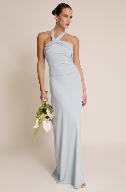 Halter Neck Stretch Bridesmaid Dress