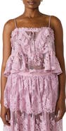 Steve Madden Arietty Lace Ruffle Trim Babydoll Top