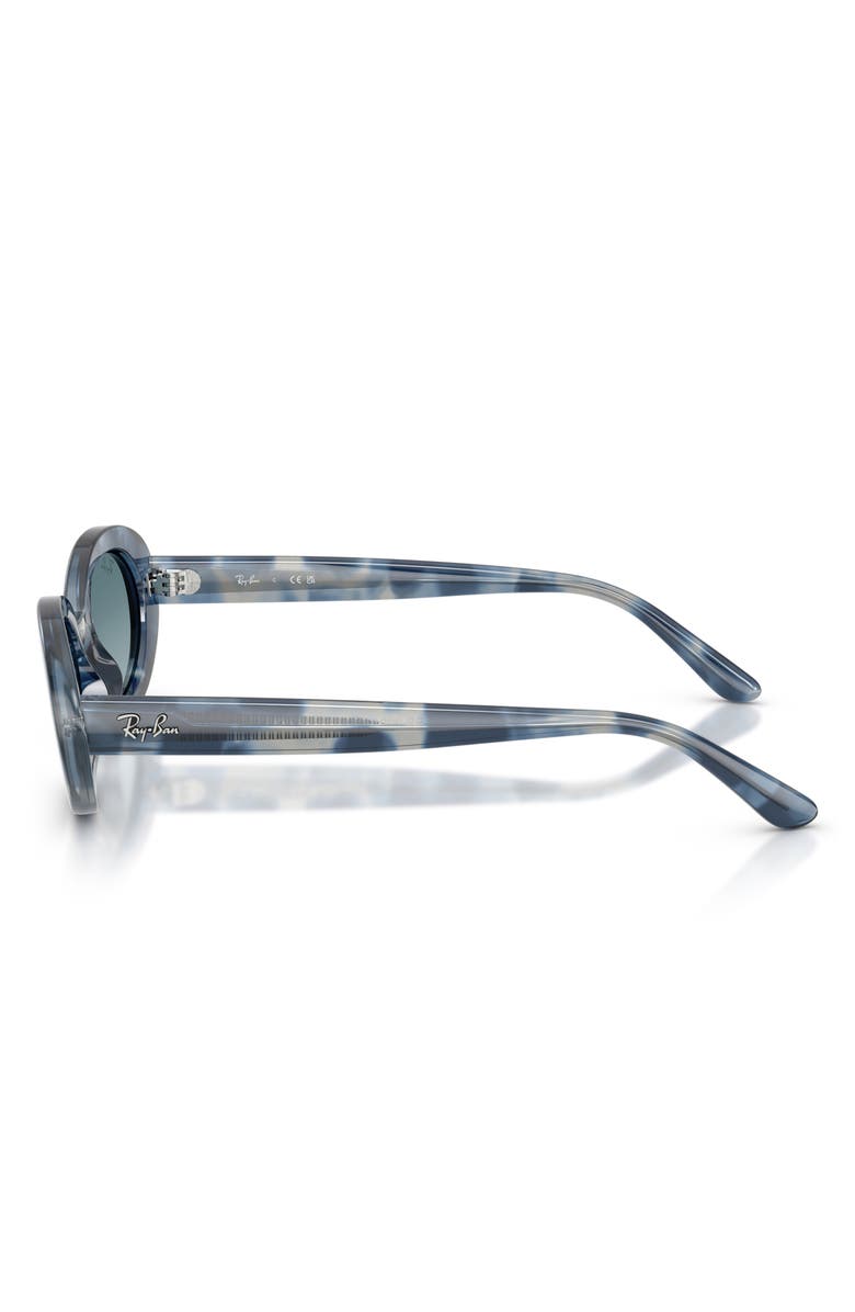 Ray-Ban 54mm Gradient Oval Sunglasses, Alternate, color, Opal Blue Havana / Blue Grey