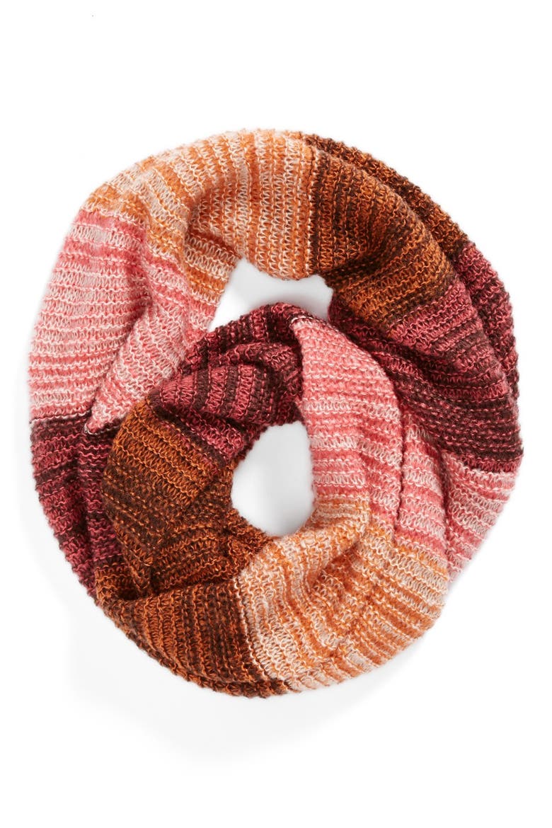 Stripe Infinity Scarf, Main, color, PINK