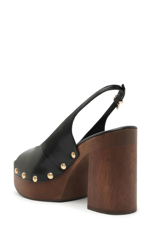 Schutz Rose Leather Platform Slingback Peep-toe Sandals In Black