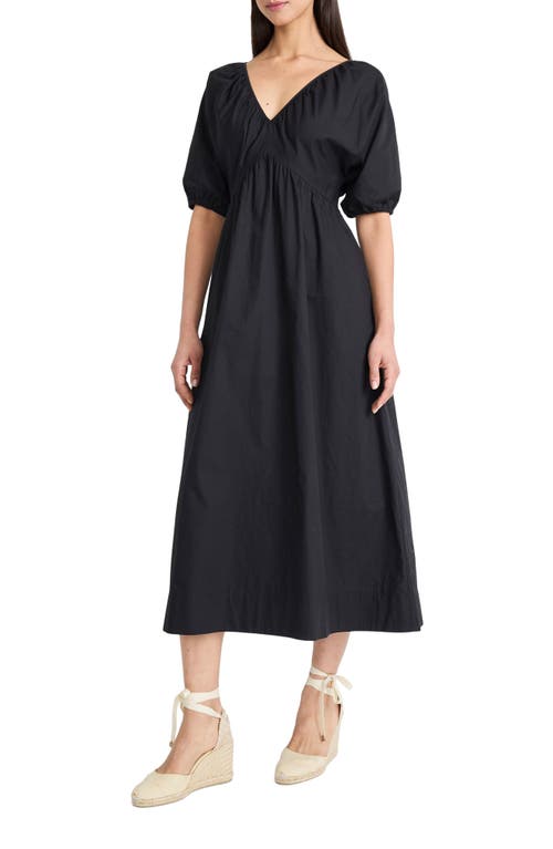 The Good Journey Puff Sleeve Maxi Dress In Black