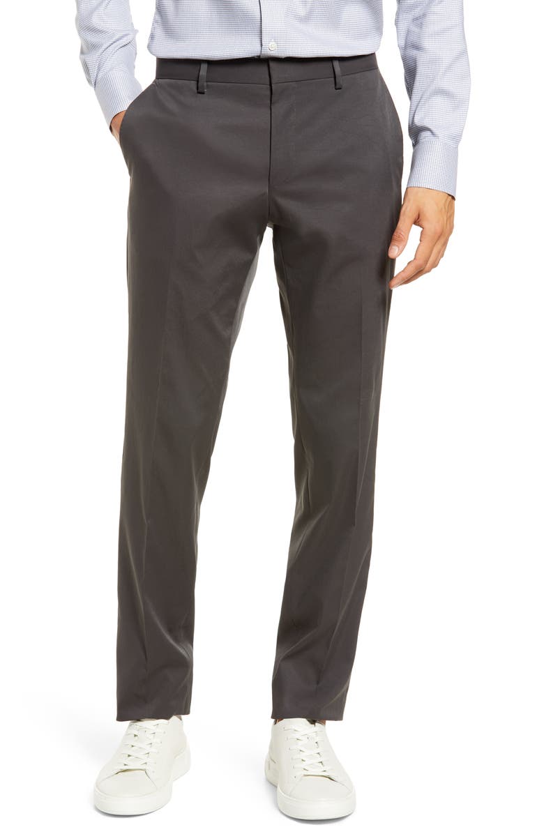 BOSS Genius Slim Fit Flat Front Dress Pants, Main, color,