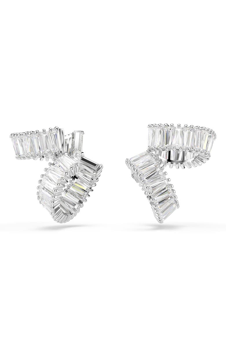 Swarovski x Ariana Grande Baguette Cubic Zirconia Cuff Earrings, Alternate, color, White/ Silver