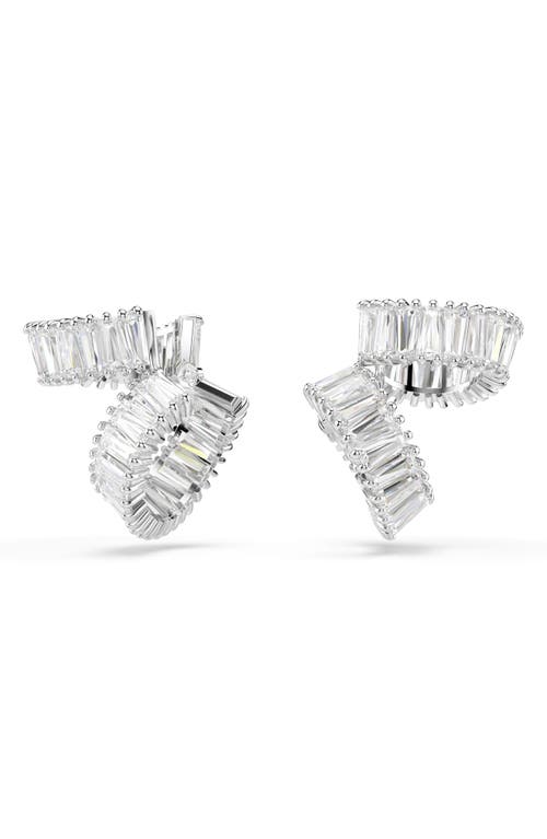 Swarovski Ariana Grande Crystal Baguette Ear Cuffs In White/silver