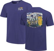 IMAGE ONE Women's Purple LSU Tigers Comfort Colors Campus Scene Drawing Script T-Shirt