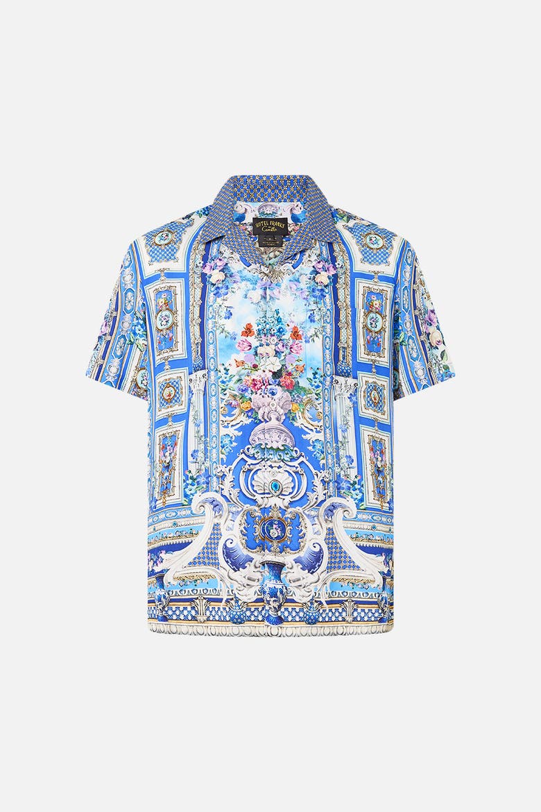 Short Sleeve Camp Collared Shirt, Main, color, Ottoman Opulence