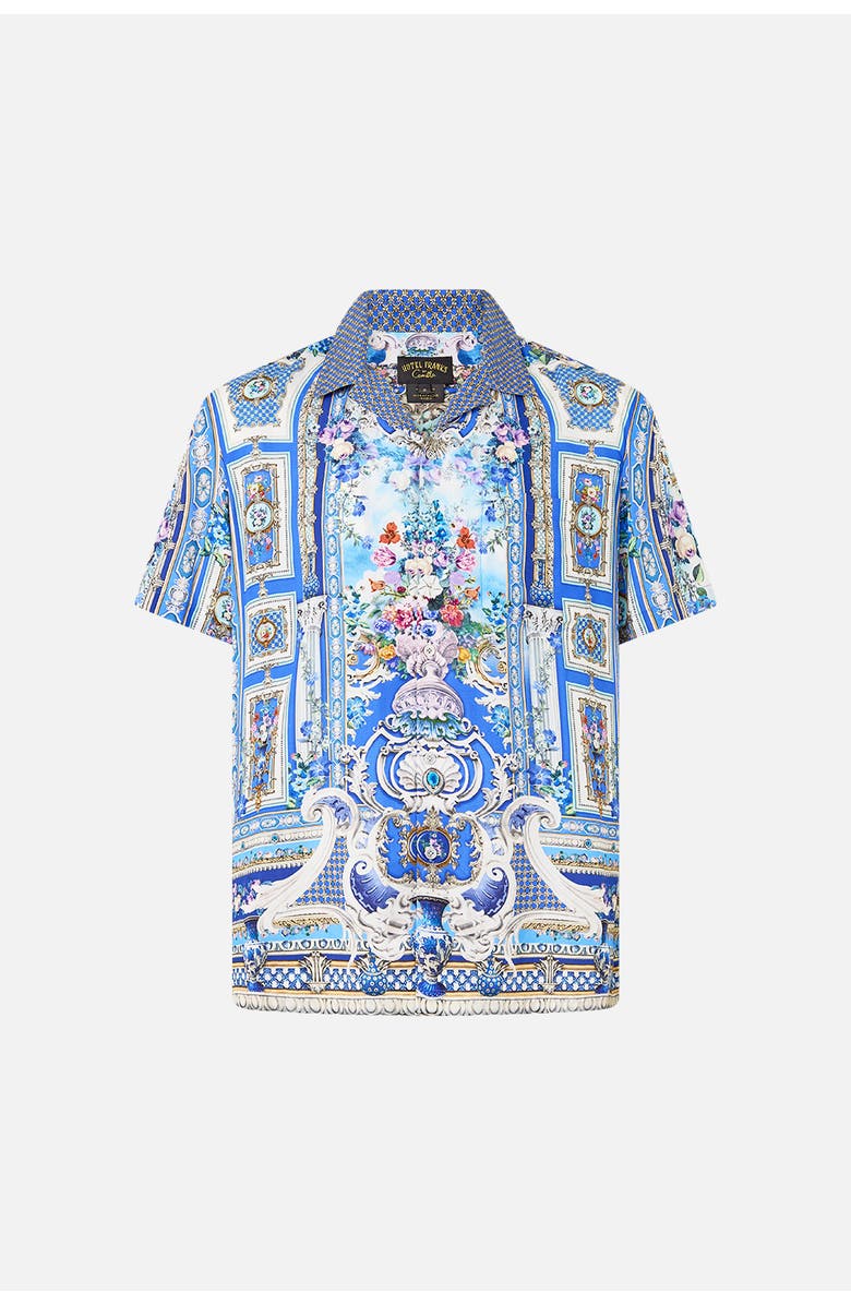 Camilla Short Sleeve Camp Collared Shirt, Main, color, Ottoman Opulence