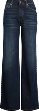 Re/Done Studded Wide Leg Jeans