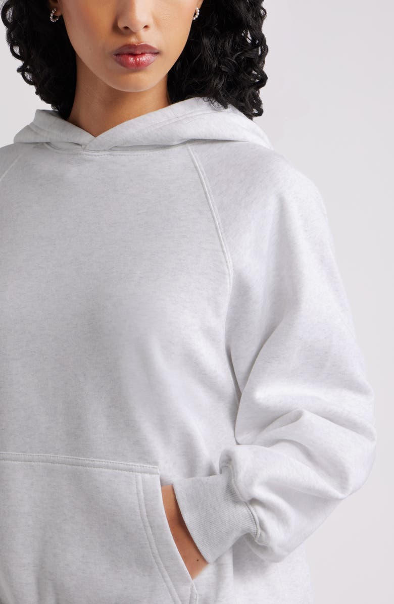 BP. Fleece Detail Oversize Raglan Hoodie, Alternate, color, Grey Fog Heather