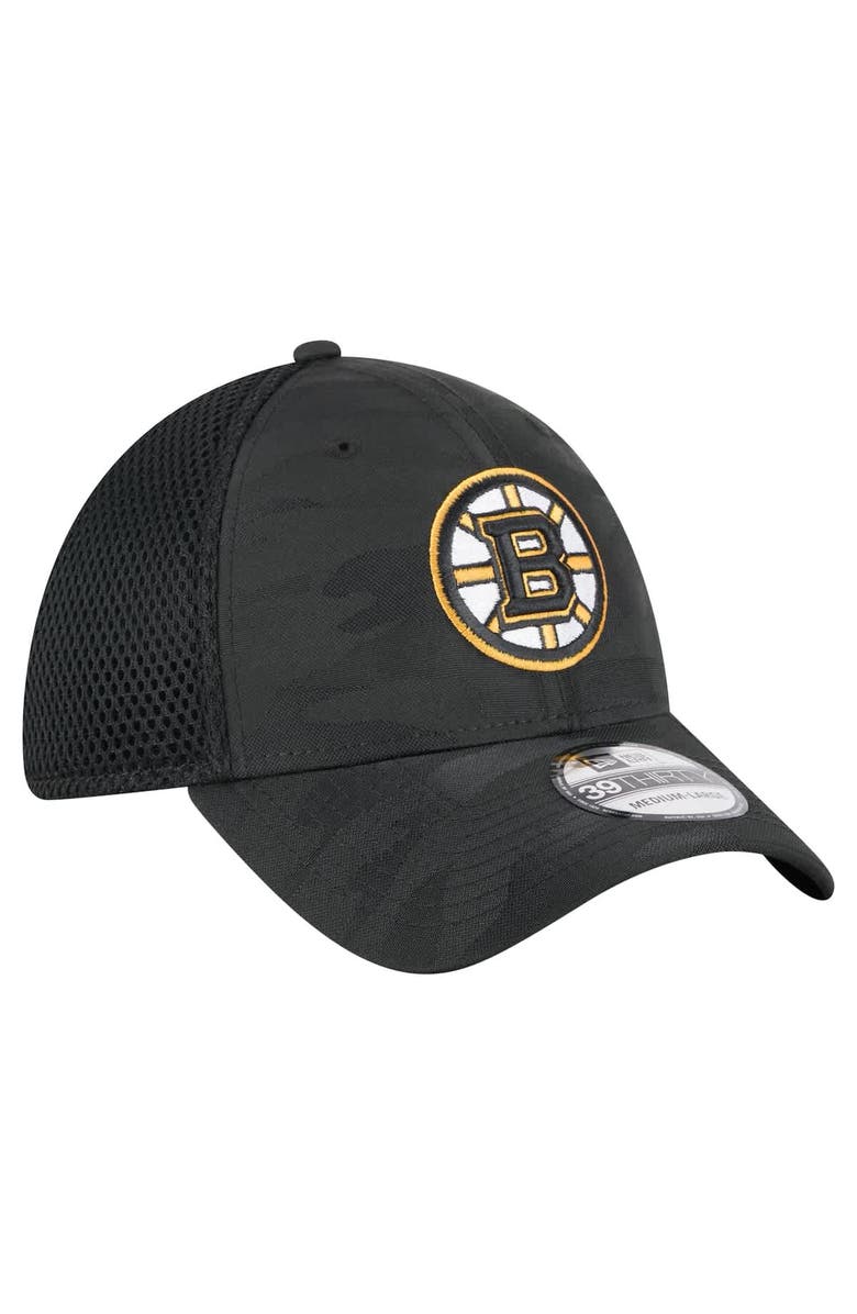 New Era Men's New Era Black Boston Bruins Active Subtle Camo 39THIRTY Flex Hat, Alternate, color, Black