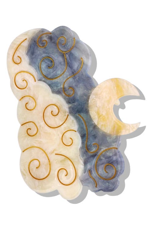 Hand Painted Celestial Moon Claw Clip