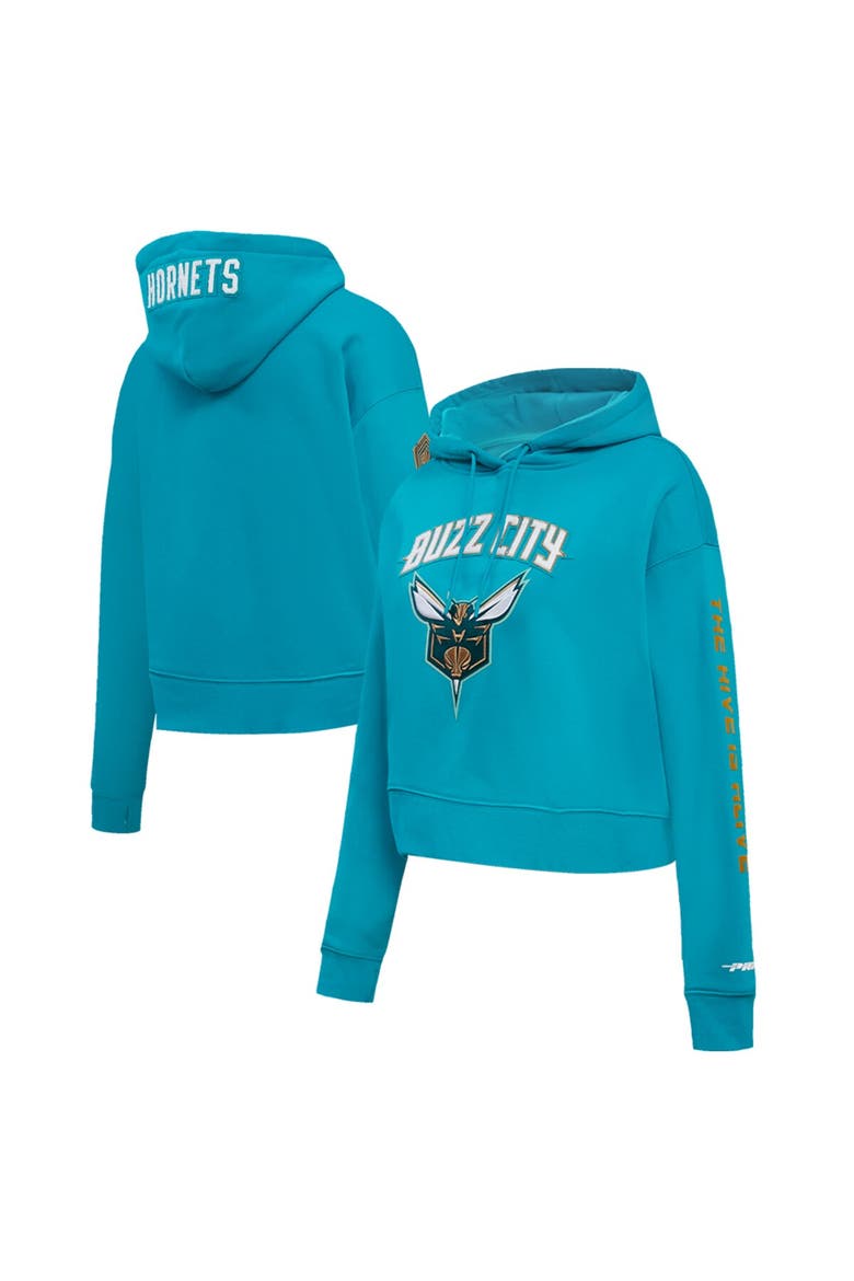 Women's Pro Standard Teal Charlotte Hornets 2023/24 City Edition Cropped Pullover Hoodie, Alternate, color, Teal
